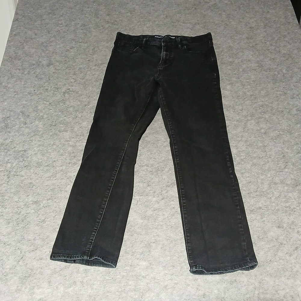 Old‎ Navy Womens Size 10 Black Straight Built-In Flex Jeans 28x30